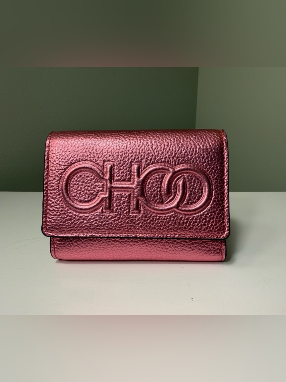 Jimmy Choo Metallic Rose Mini Wallet
